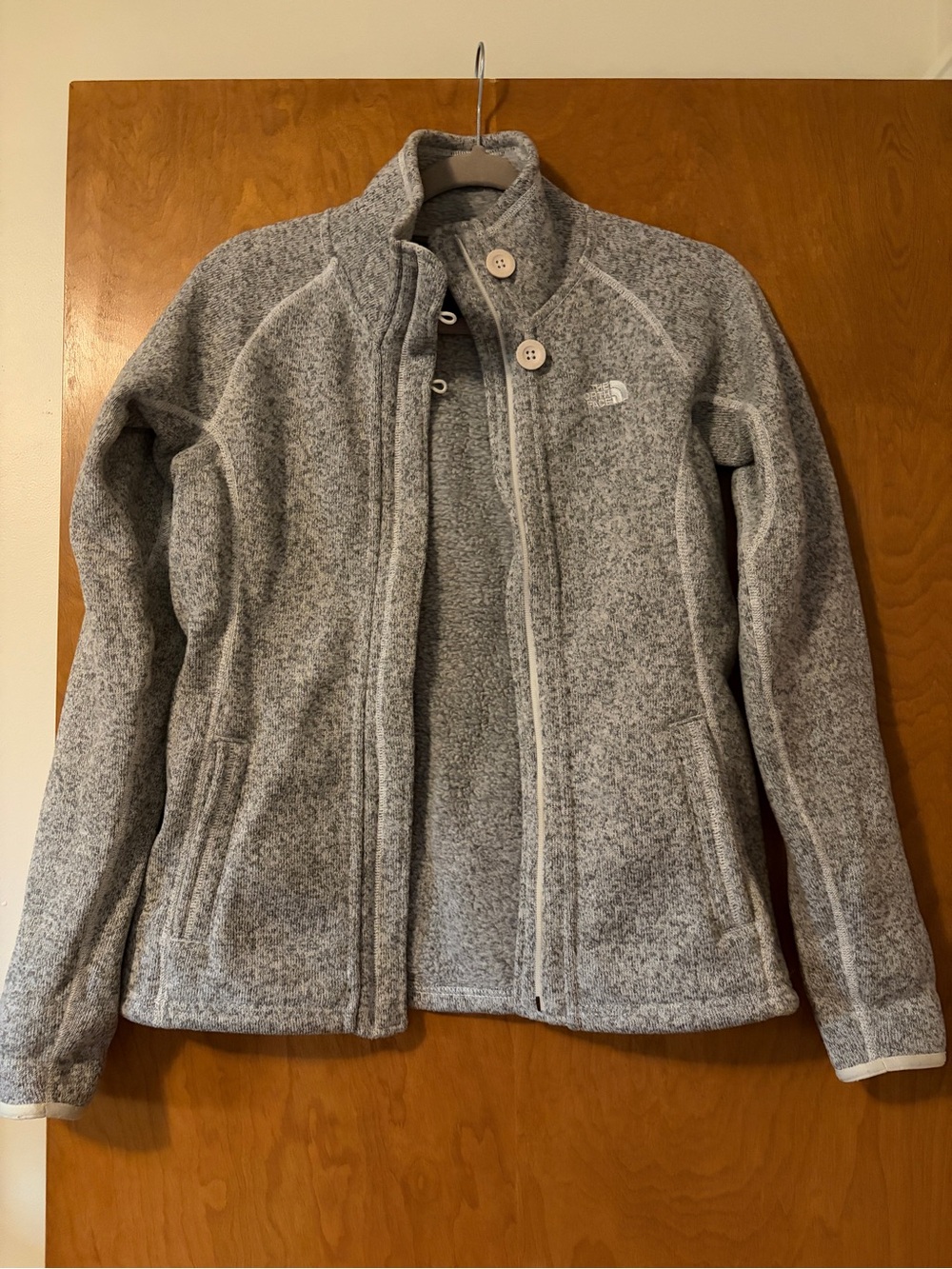 The North Face Heather Gray Teddy Fleece Jacket